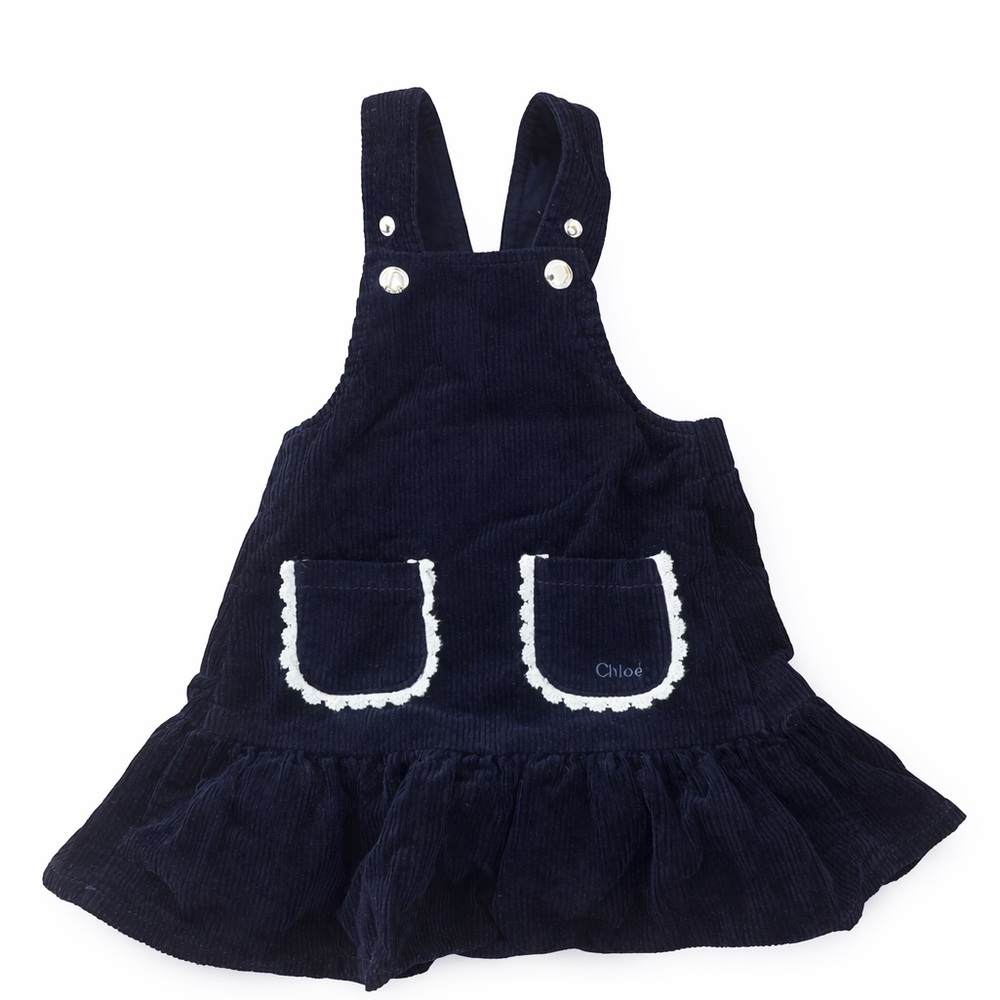 Chloe Dark Blue Corduroy Pinafore